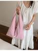 Korean Style Embroidered Floral Fabric Shoulder Bag - Large Capacity for Women