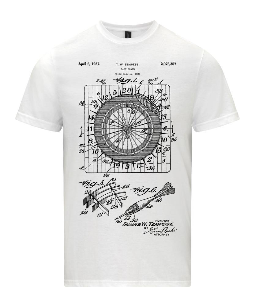Dart Board TShirt Darts Player Patent Blueprint Shirt 2XL