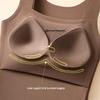 Plus Size Seamless Nude Feel Warm Vest With Fixed Cups for Women - Autumn/Winter Skin-Enhancing Base Layer