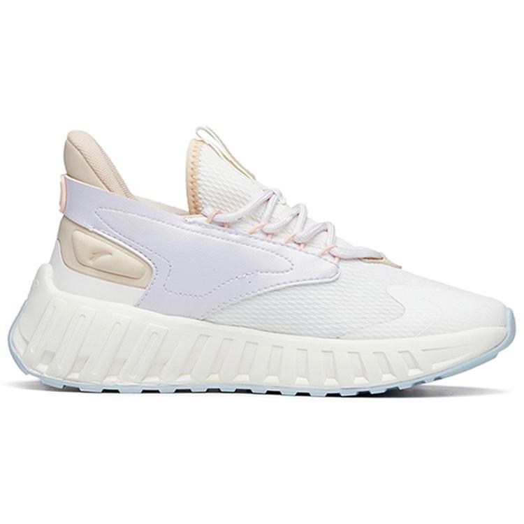 New Anta Cushioning Anti Slip And Wear Resistant Low Top Casual Shoes Women's White Purple 122218871-4