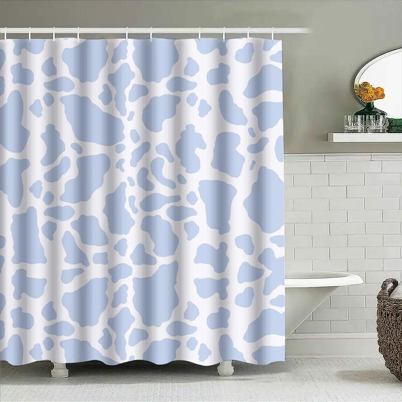 Moderner Blauer Weißer Tierprint Duschvorhang Wasserdicht Badezimmer Dekoration Hausdekoration Für Badewanne