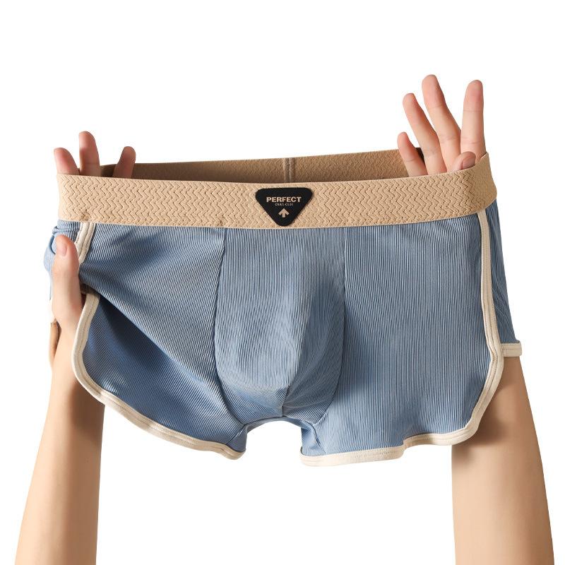 Men's Spring and Summer High-grade 7A Class Antibacterial Ice Silk Flat Angle Underwear