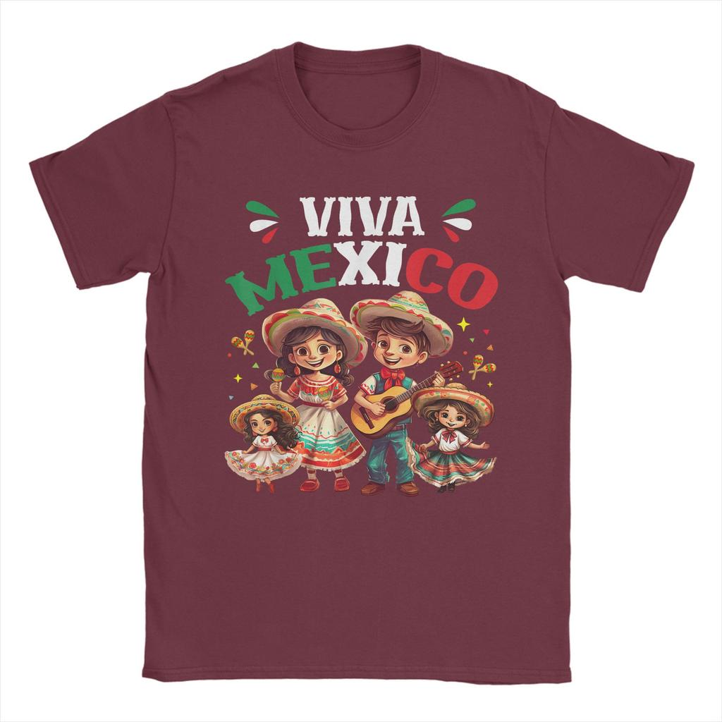 Fashion Viva Mexico Mexican Independence Day Boys Girls T-Shirt T-Shirts Men Round Collar T Shirt Short Sleeve Tee Shirt Tops