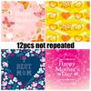 12 pieces of pink Mother’s Day material package DIY holiday congratulations children’s handbook DIY tailoring photo album material