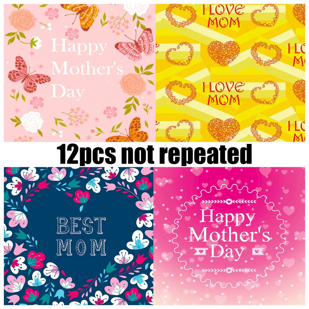12 pieces of pink Mother’s Day material package DIY holiday congratulations children’s handbook DIY tailoring photo album material