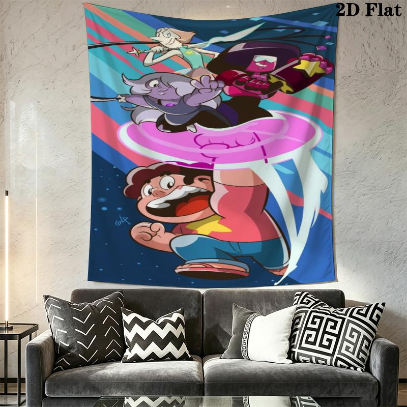 Steven Universe Wall Tapestry Aesthetic Wall Hanging Printed Fabric Blanket Decorative Tapestries for Bedroom Living Room Home Decor
