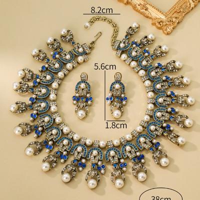 Meier Pearl Tassel Earrings Vintage Medieval Style Suit Earrings Necklace