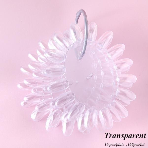 

160 шт., овальные прозрачные натуральные черные кончики на кольце, накладные ногти, дизайн акрилового УФ-геля, маникюрные инструменты прозрачный