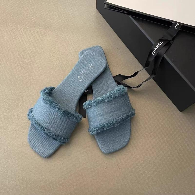 Fashion Women's Slippers Solid Color Open-toe Set Foot Vacation Beach Flat Sandals Casual Flip Flops Summer Indoor Women Slides Shoes