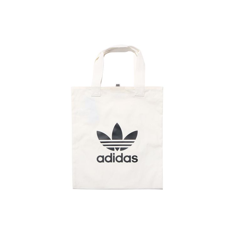 

Adidas Originals Basic Large Logo Cotton Tote Bag Shopping Bag Unisex Tote Bags White BQ7569 White