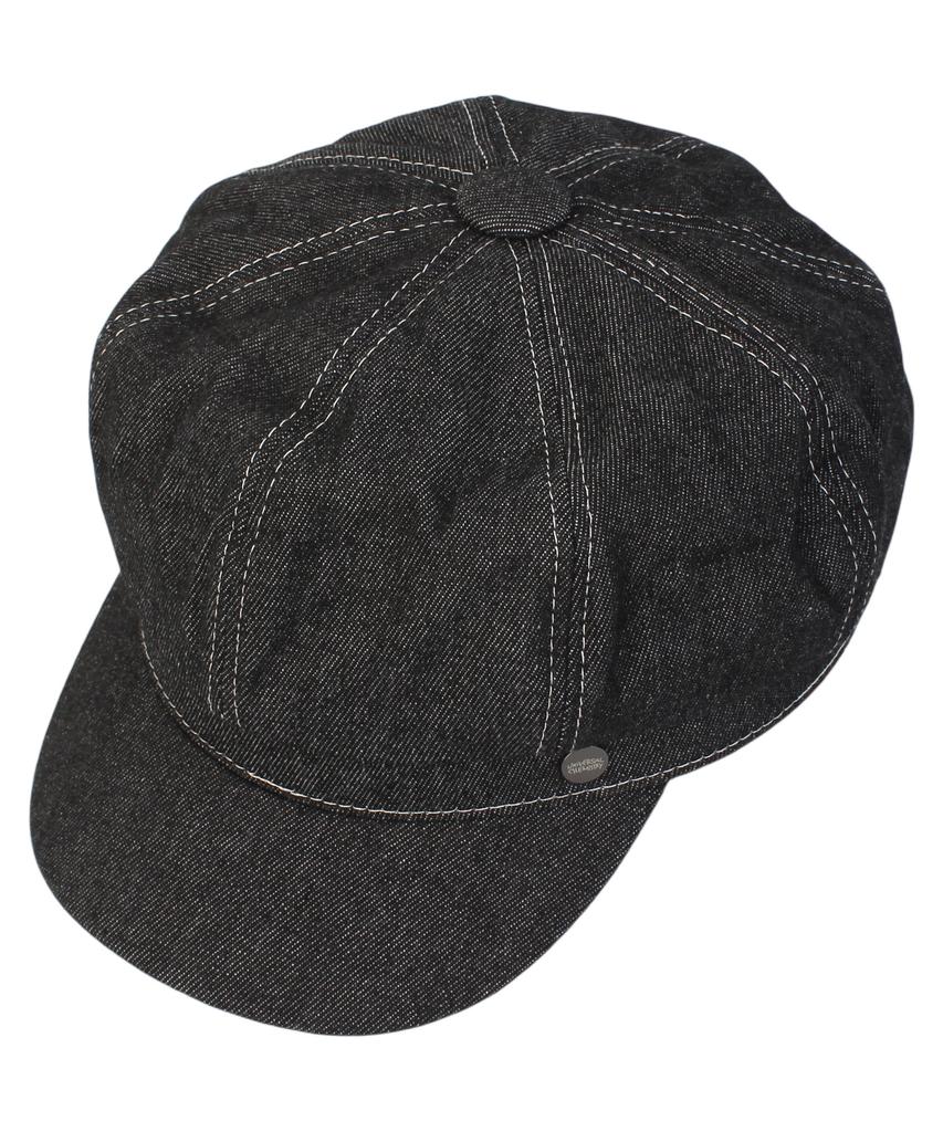 Yunibeosyeolkemiseuteuli Black Denim Logo Newsboy Cap