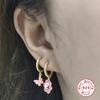 Fashion S925 Sterling Silver Colored Petals Dripping Oil Yin And Yang Gossip Flower Colored Earrings Earrings Earrings