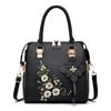 Bolsa feminina com detalhes florais, bolsa com zíper da moda para trabalho, bolsa tiracolo casual, bolsa floral para decoração