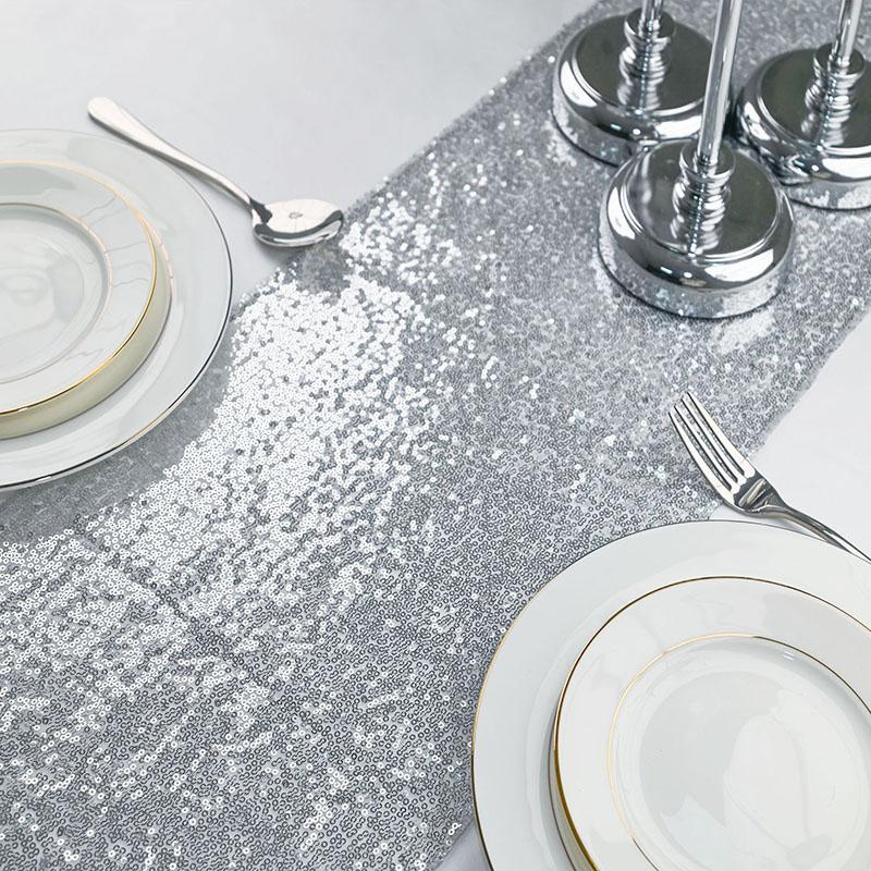 Sequin Table Runners Sparkly Wedding Dining Table Decoration Glitter Table Runner for Party Valentine's Day Event Decorations