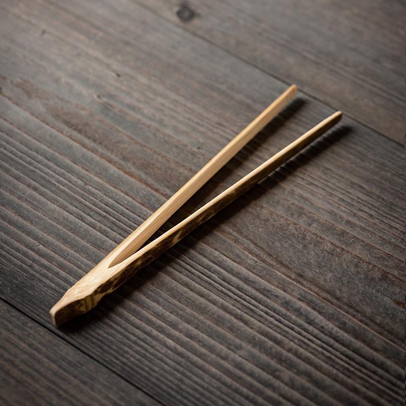 13 Stile Bambus Holz Tee-Klemme Ebenholz Lebensmittelzange Grill BBQ Brot-Klemme Obstsalat Anti-Rutsch-Klemme Zange Teezeremonie Zubehör