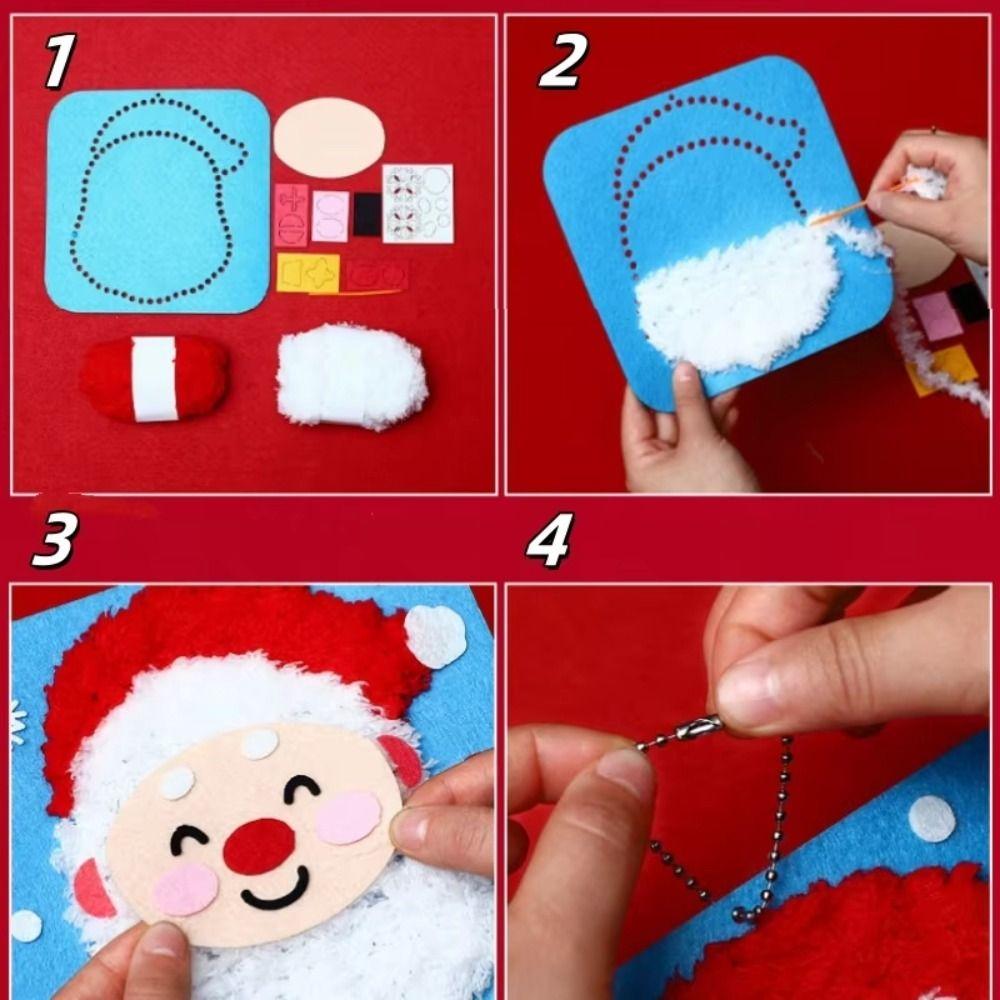 Non-Woven Fabric Christmas Sewing Kit Fun Threading Handicrafts DIY Embroidery Kit Beginner Friendly Handmade Christmas Crafts