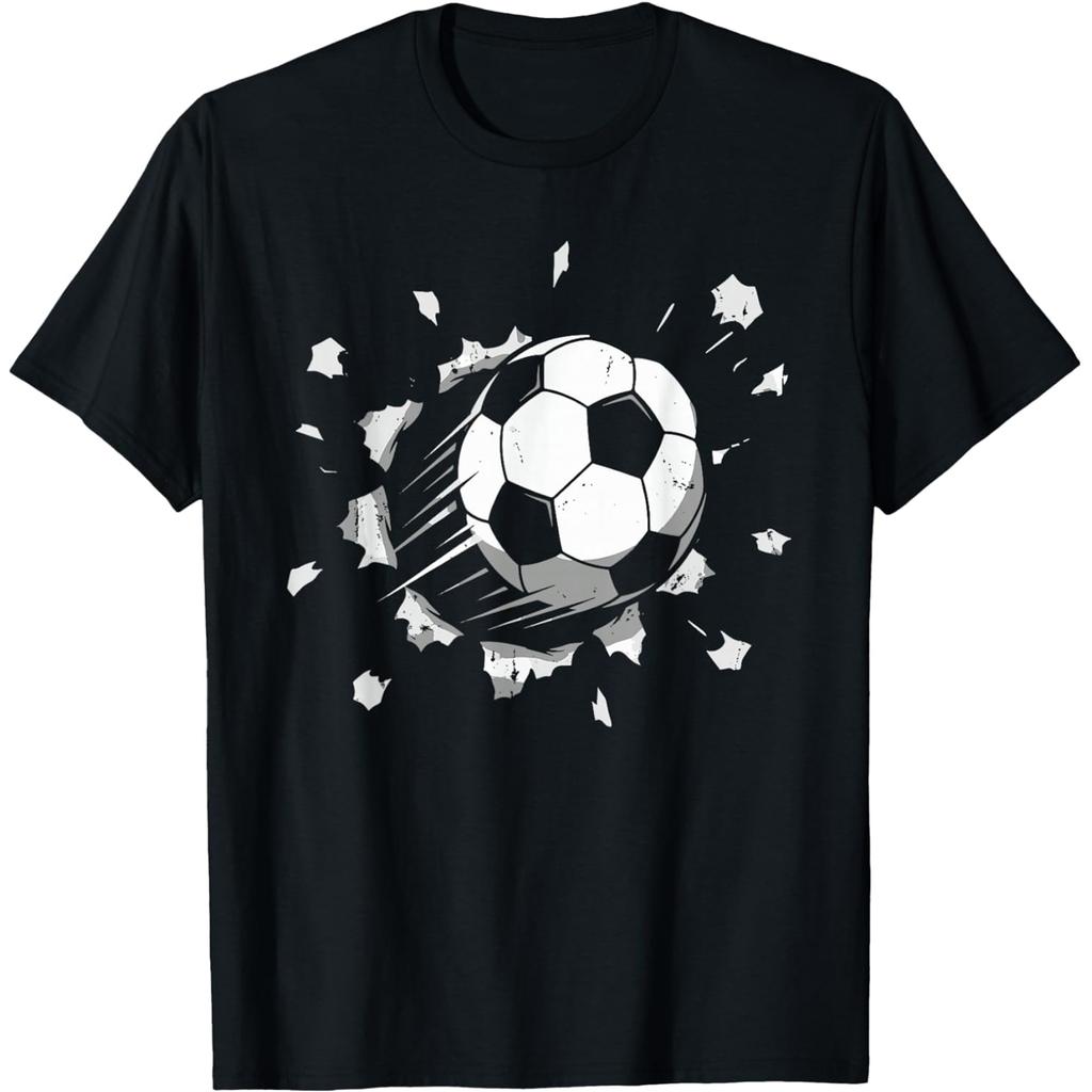 Cool Soccer Ball Graphic Youth Soccer T Shirt Cotton Humor Streetwear Tee Shirt Short Sleeve Unisex Loose Clothing