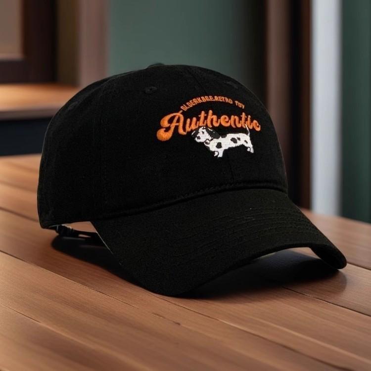 ins cute dog embroidery soft top baseball cap women's 2025 new autumn and winter Korean versatile peaked hat~