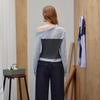 UNIFREE 2026 Spring Sweet & Cool Off-Shoulder Color-Block Shirt
