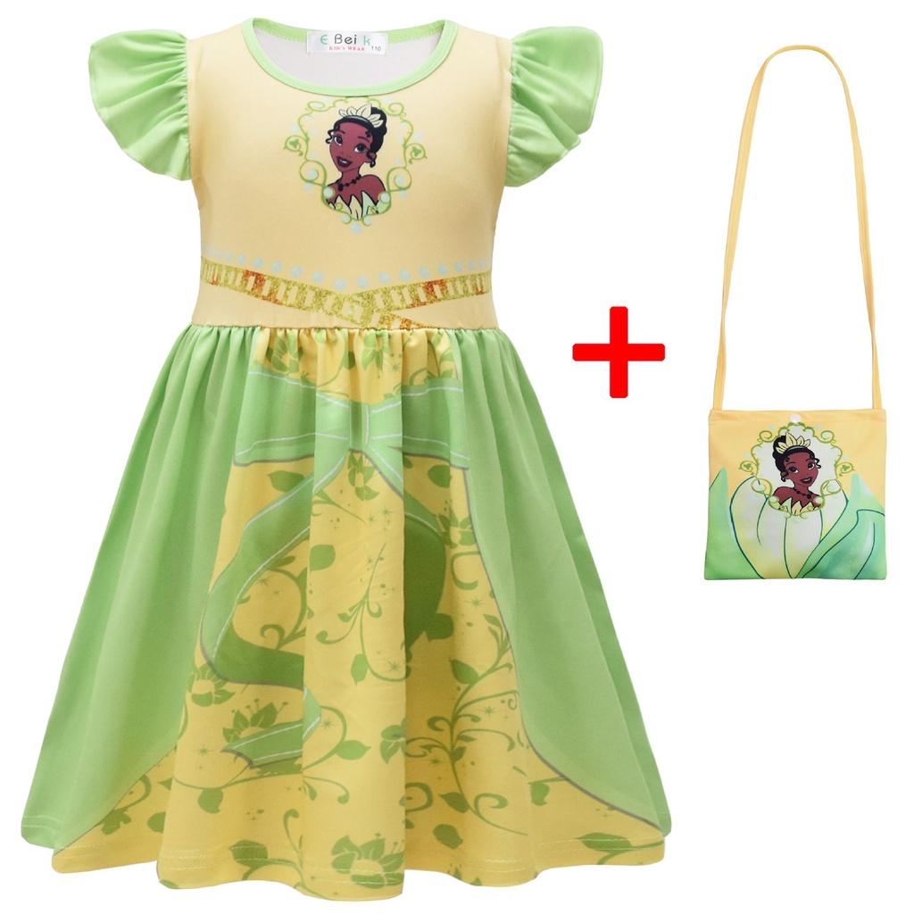 Disney Princess Dress Belle Ariel Elsa Cosplay Bag Halloween Party Costume