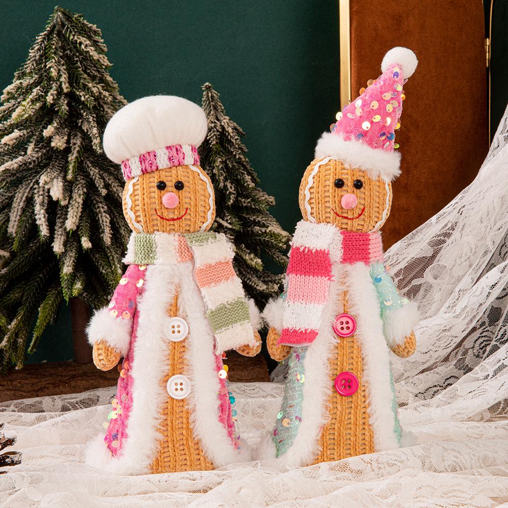Lebkuchen Weihnachtsdekorationen: Festliche Cartoon-Figuren mit Pailletten für Kinder