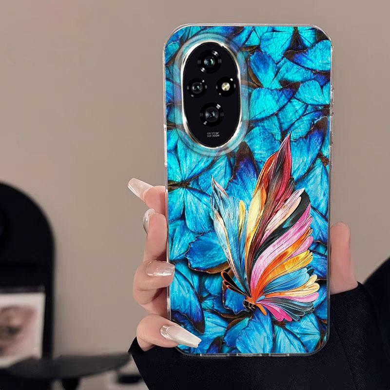 

Чехол для Honor 400 Lite X9c X9a X8a 200 Pro 200 Lite 5G Чехол для телефона Граффити Новый Розовый Любовь Узел-бабочка Розовые узоры Бампер Honor 400 Lite белый