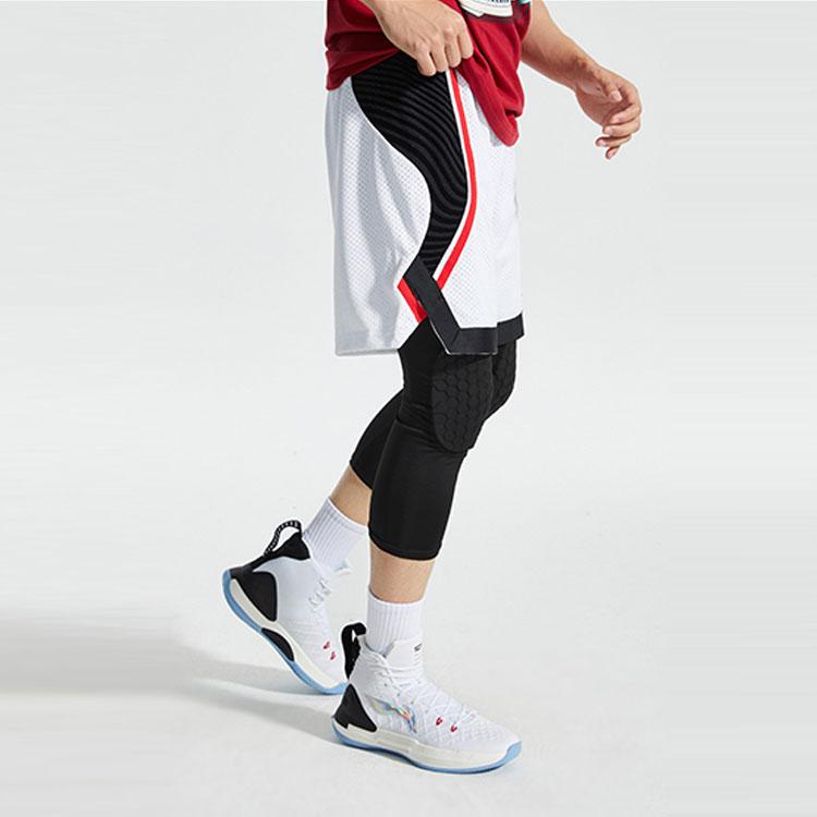 Li Ning Sports Basketball Series Casual Breathable Basketball Shorts Men Shorts White AAPR209-2