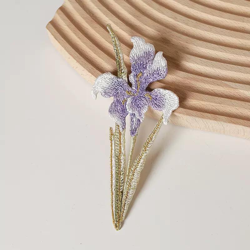 Ancient Style Phalaenopsis Embroidery Patch for Clothes, Pants, Bags & Hanfu DIY