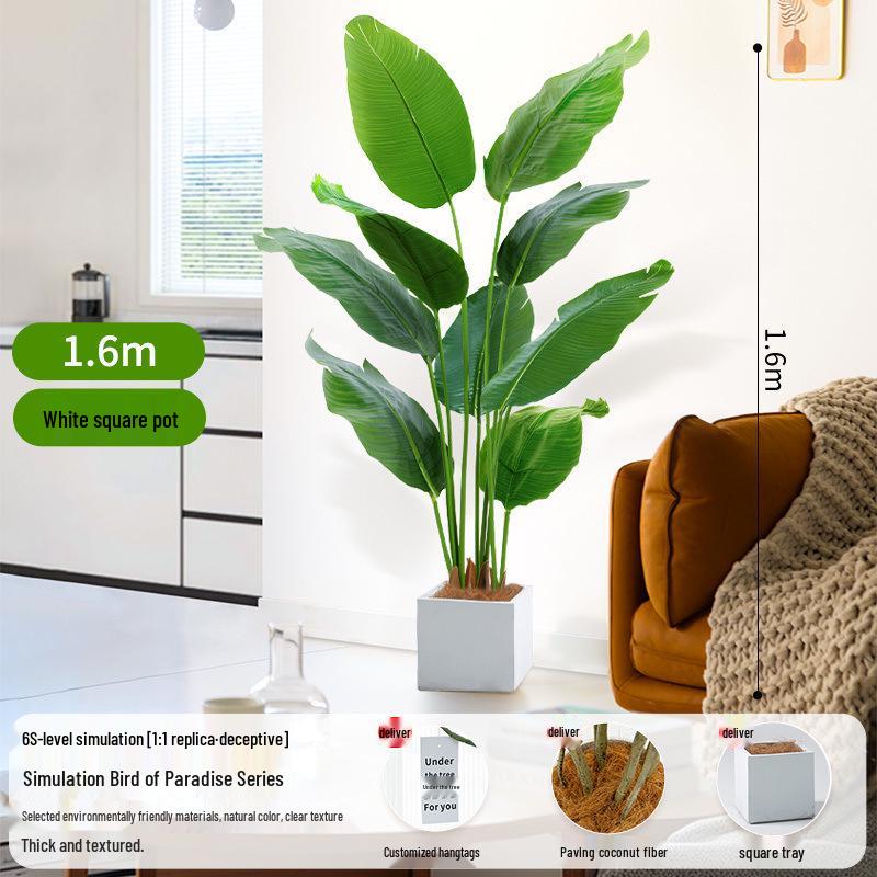 Large Artificial Traveler's Palm and Bird of Paradise Potted Tree for Indoor Decoration