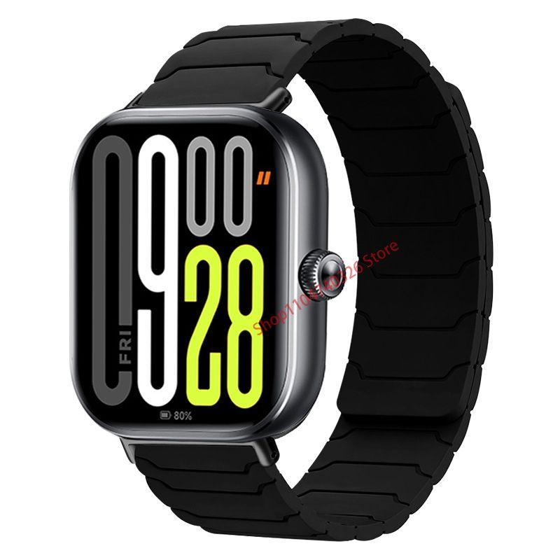 

Магнитный спортивный ремешок для Redmi Watch 5 4, силиконовый сменный ремешок для Xiaomi Mi Band 9 Pro/Mi Band 8 Pro, аксессуары для браслета For Mi Band 9 8 Pro чёрный