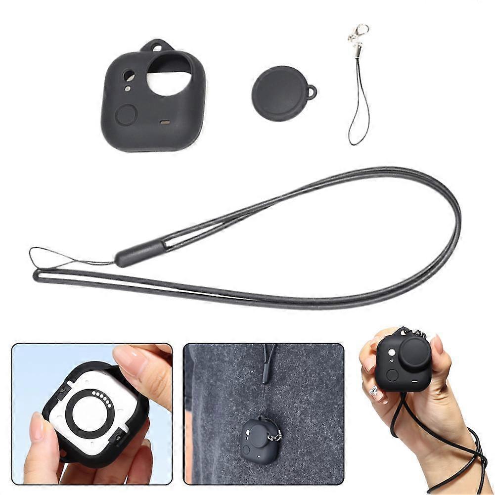 For Insta360Go 3S Silicone Case Thumb Camera Lens Cover Protective Lanyard Case