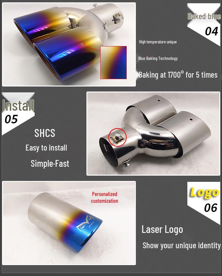 Compatibil cu Elantra, Excelle, Sylphy, Cruze, Sail, Focus și K3 Țeavă de eșapament dublă