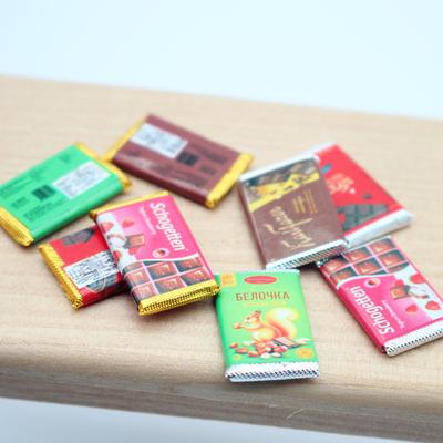 1/12 Miniature Dollhouse Mini Chocolate Bar Model for Doll Food Pretend Play Supermarket Candy Snack Model Kitchen Accessories
