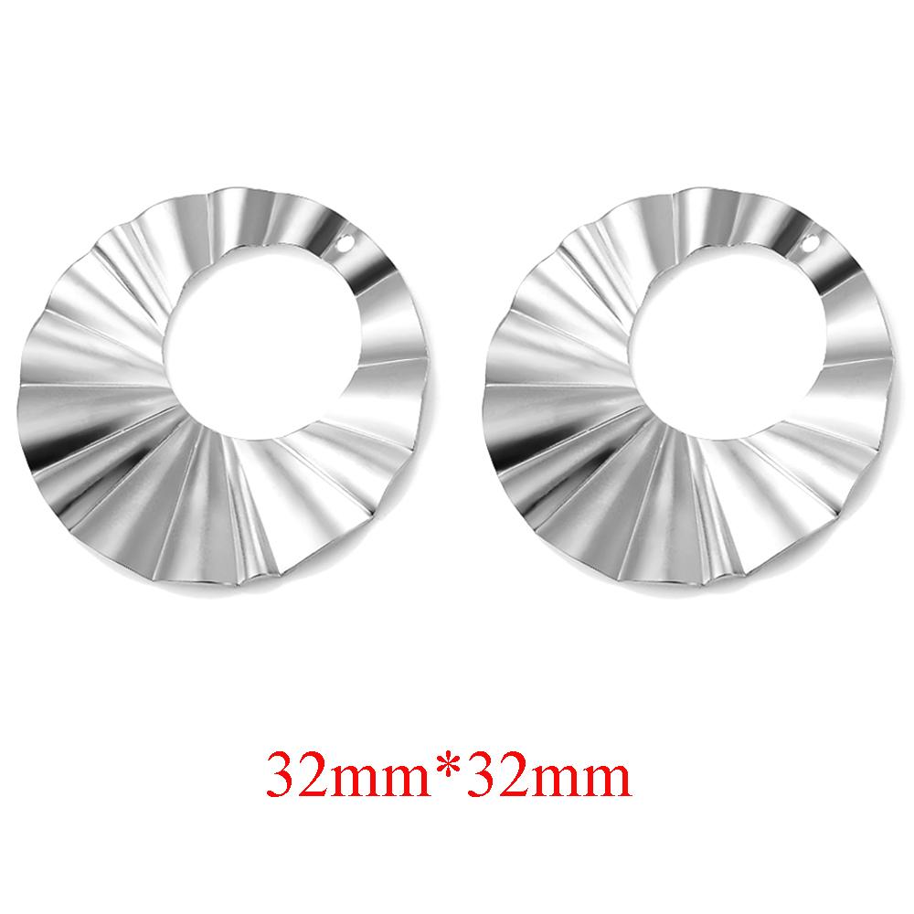 10PCS/lot Stainless Steel Gold Earring Findings Embossing Flower Link Connectors DIY Dangle Ear Wire Components Gold Earrings
