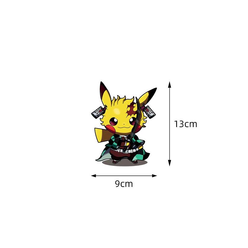 Kawaii Pokemon Pikachu Araba Çıkartmaları Karikatür Stilinde Su Geçirmez Otomatik Cam Sürüş Aynası Çıkartmaları Araba Ön Cam Süslemeleri