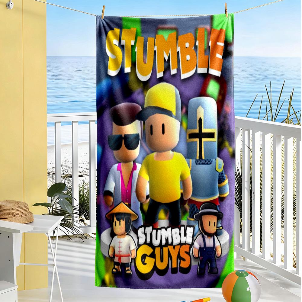 Stumble Guys Beach Towel Super Soft Microfiber Quickdry Fabric Comfortable Lightweight Suitable for Swimming, Gym, Camping, Yoga Vacation