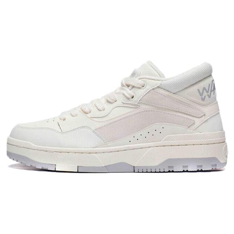 New LiNing Wave MID FLEECE Wear Resistant Balance Mid Top Skateboard Shoes Men's Gray White AGCT225-1