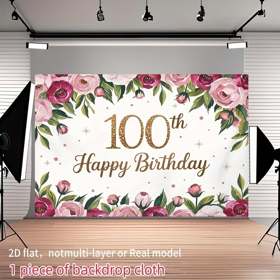 Elegant floral centennial theme backdrop, suitable for indoor and outdoor decoration 150X100