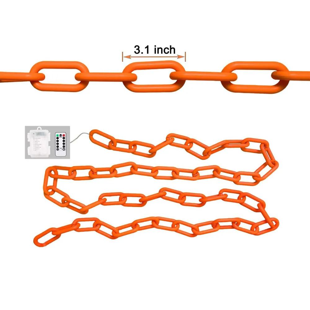 

Halloween Plastic Chain Lights Props Chains with 8 Lighting Modes String Lights for Skeleton Dog Spooky Outdoor Decorations 2M