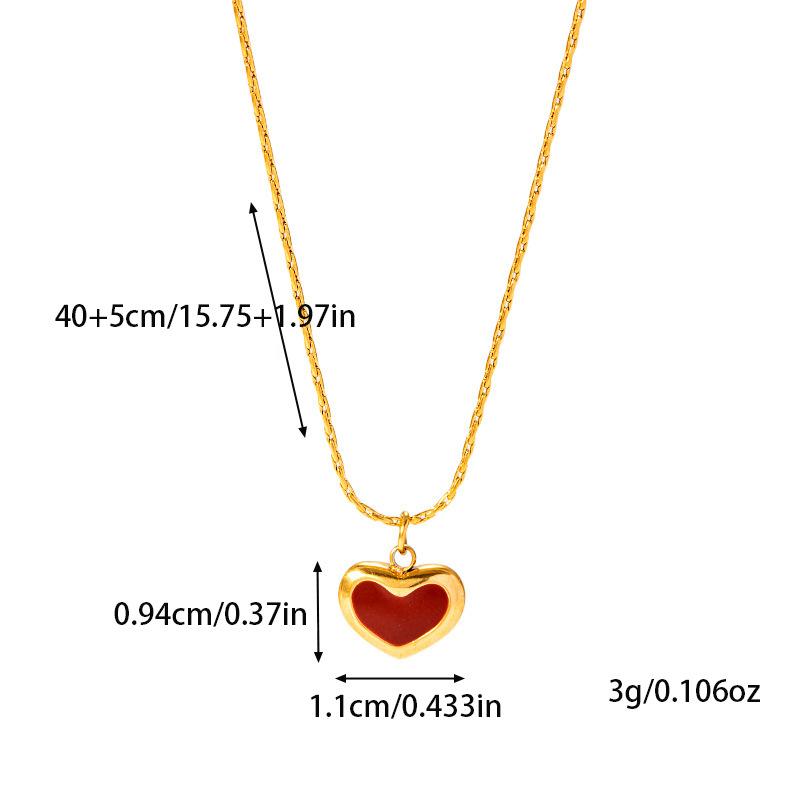 Minimalist French-style heart-shaped titanium steel necklace, non-fading, women's summer niche design, high-end trendy clavicle chain accessory