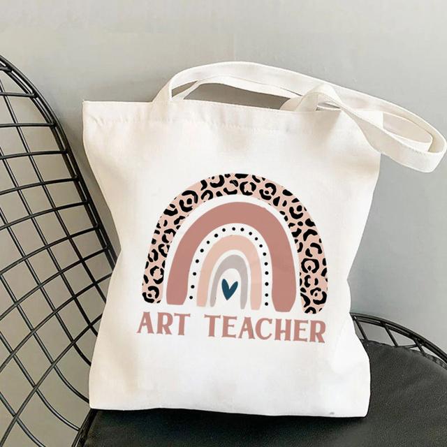 Supplies Rainbow Music Teacher Printed Tote Bag women Harajuku shopper Funny handbag Shoulder shopping Lady gift Canvas Bag