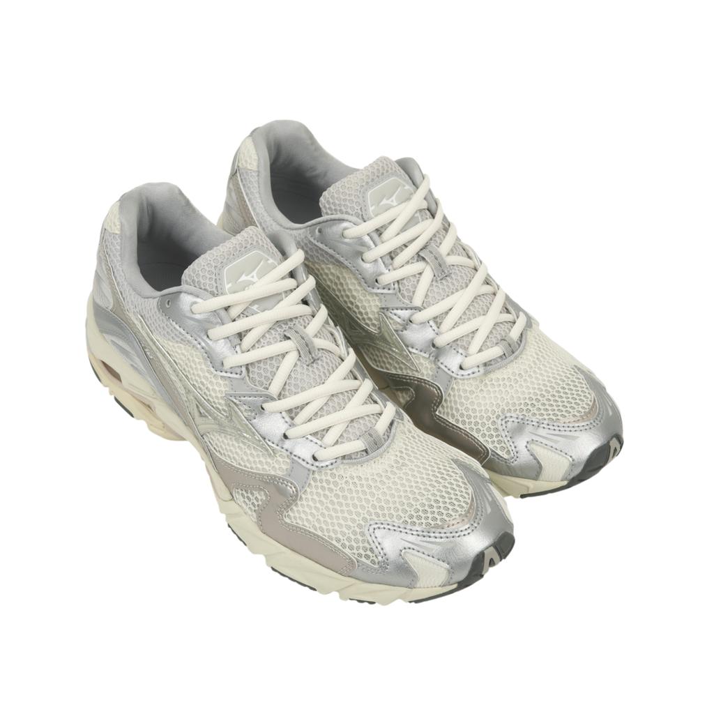 Mizuno Wave Rider 10 Metaliczny Śnieżnobiały Męskie Trampki Mizuno-Śnieżnobiały Biało-Piaskowy Nimbus-Chmura D1GA243104