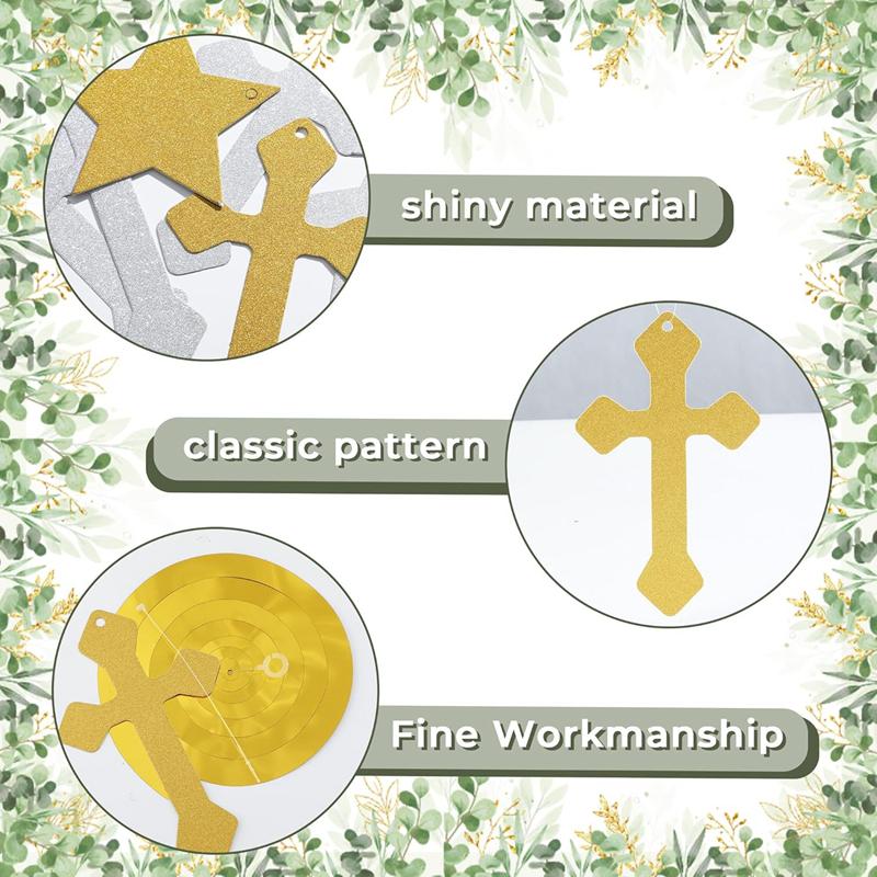 6/12Pcs First Communion God Bless and Peace Pigeon Paper Hanging Swirls Baptism Decor for Wedding Bridal Party Decor Baby Shower