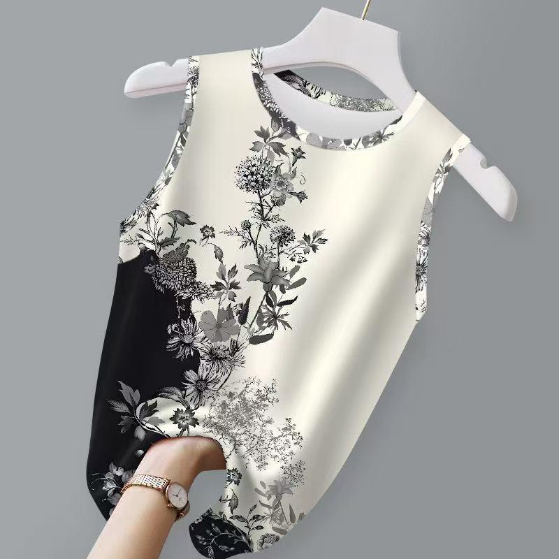 

New 2025 Stylish Slimming Summer Camisole Top - Women s Trendy Versatile Printed Vest XL for 52.5-60 kg