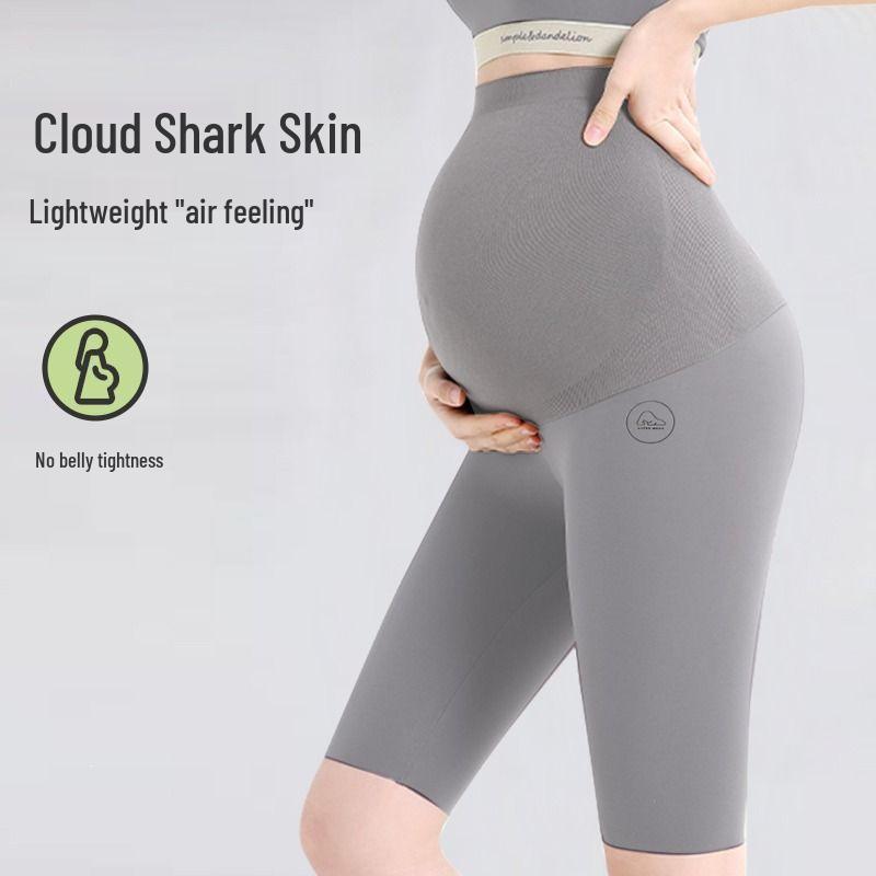 

Maternity Shark Skin Shorts: Summer Thin Five-Point Base Layer Yoga Safety Pants One size fits all [suitable for 90-115 jin]