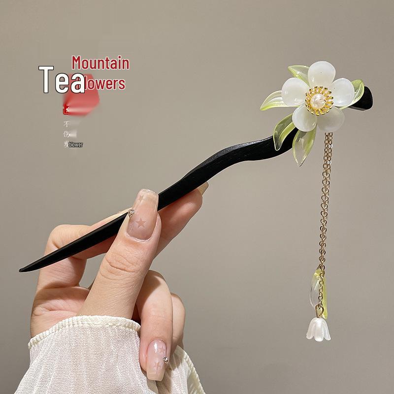 Elegant Retro Tassel Hairpin for Hanfu Updo - Women's Chinese Style Metal Hair Clip