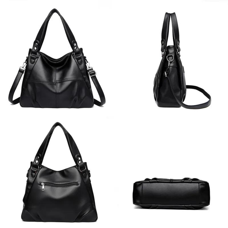 High Quality Soft Leather Handbags for Women 2023 Vintage Women's Shoulder Messenger Bag Luxury Large Capacity Female Sac A Main