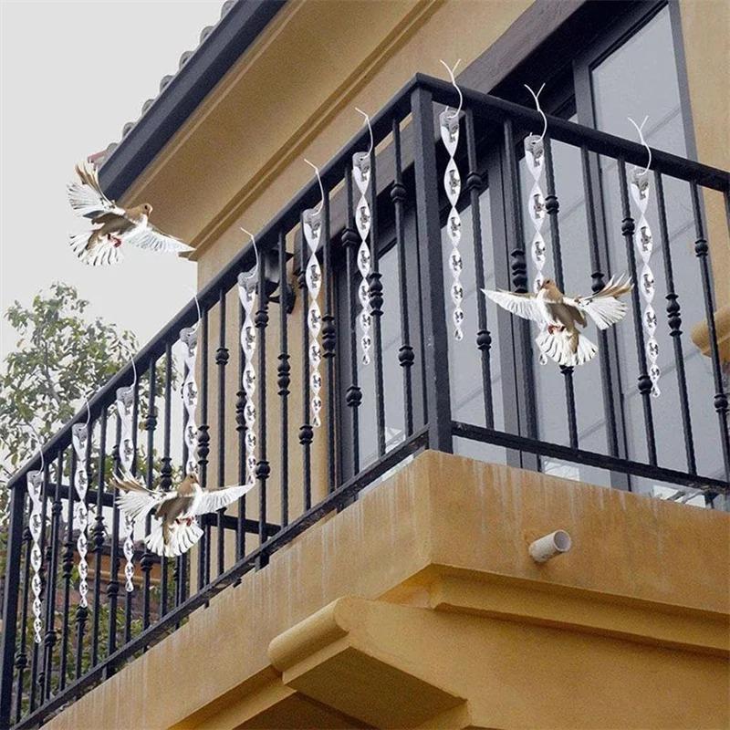 80pcs Bird Repellent Reflective Rods 30cm Scare Birds Repeller Wind Spiral Rotating Rod Hanging Ornaments Home Garden Decor