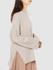 Mira Owen Wool Cashmere Crew Neck Knit with Back IVR 0 Slit, 09WNT214038, Women's,