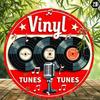Retro Microphone Vinyl Record Metal Wall Poster for Music Bar